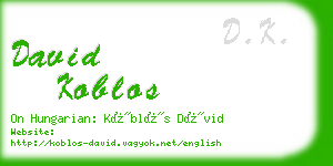 david koblos business card